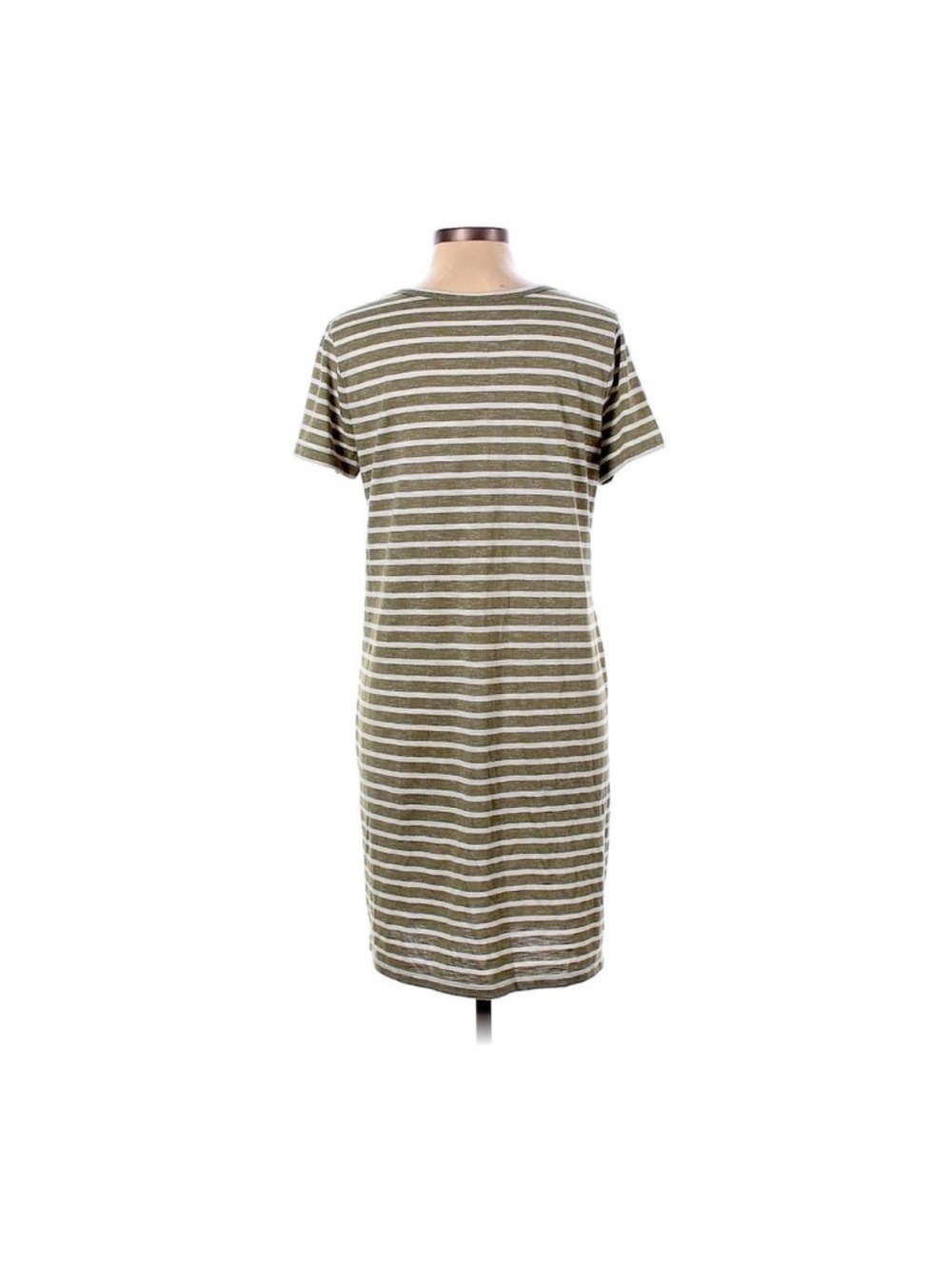 Sonoma T Shirt Dress Green and White Stripe Small